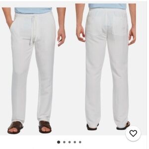 Cubavera Mens Linen pants Sz Medium Drawstring Elastic-waist‎ -  Ivory